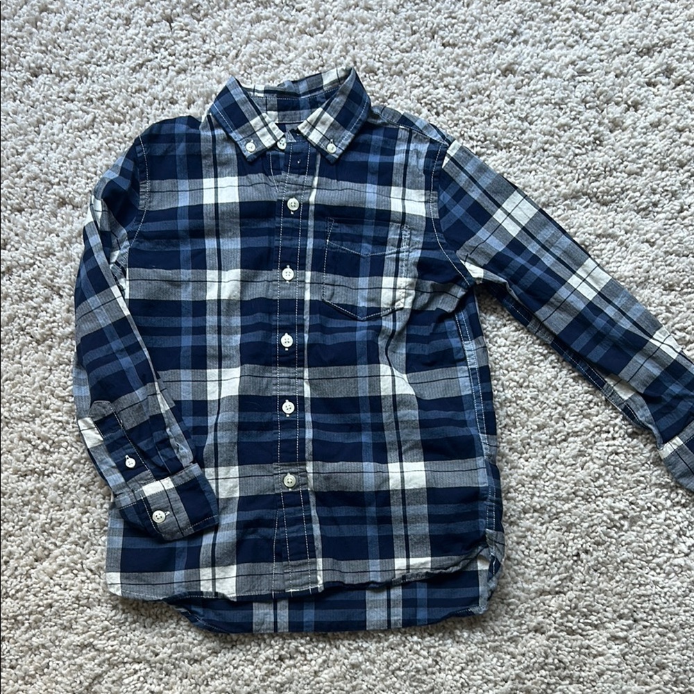 GAP Kids Blue Plaid Shirt